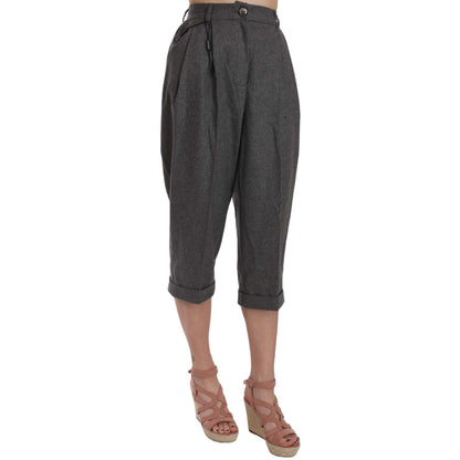 Dolce & Gabbana Wool Cropped Trouser Pleated Pant