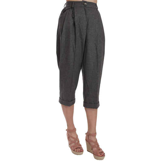 Dolce & Gabbana Wool Cropped Trouser Pleated Pant