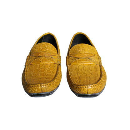 Dolce & Gabbana Yellow Leather Slip Mocassin Loafers Shoes