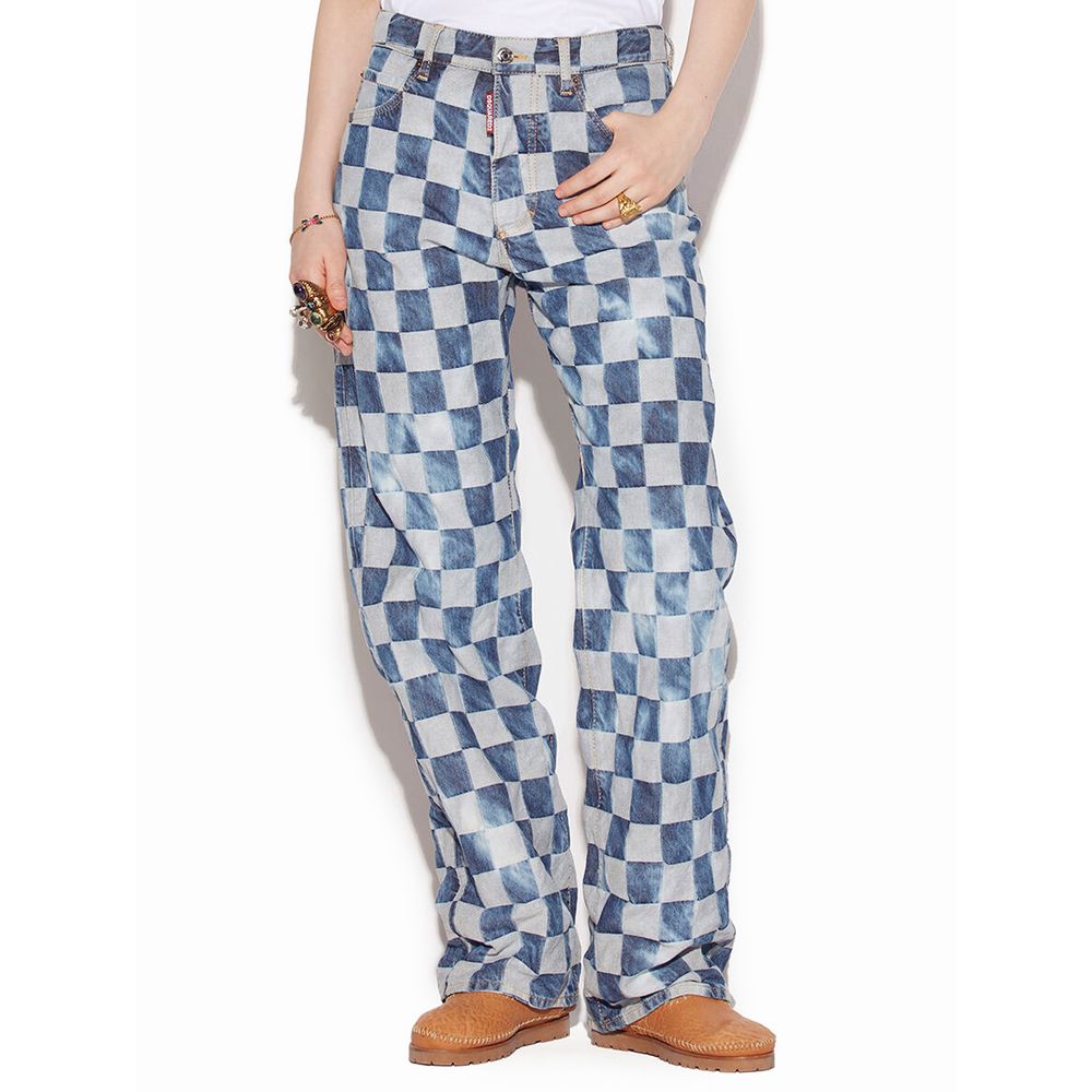 Dsquared² Blue Cotton Relaxed Fit Jeans