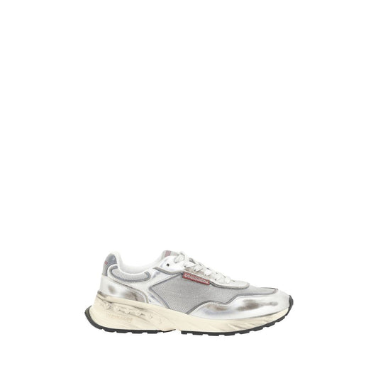 Dsquared² White Calf Leather Bos Taurus Athletic Sneakers