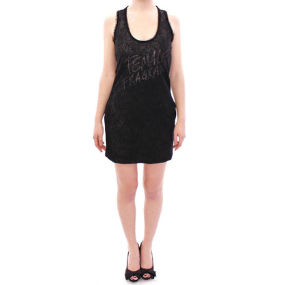 Ermanno Scervino Black Lace Lined Stretch Mini Dress