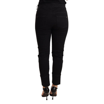 Ermanno Scervino Black Low Waist Skinny Slim Trouser Cotton Jeans