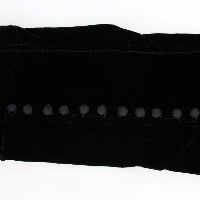 Ermanno Scervino Black Viscose Blend Velvet Slim Fit Pants
