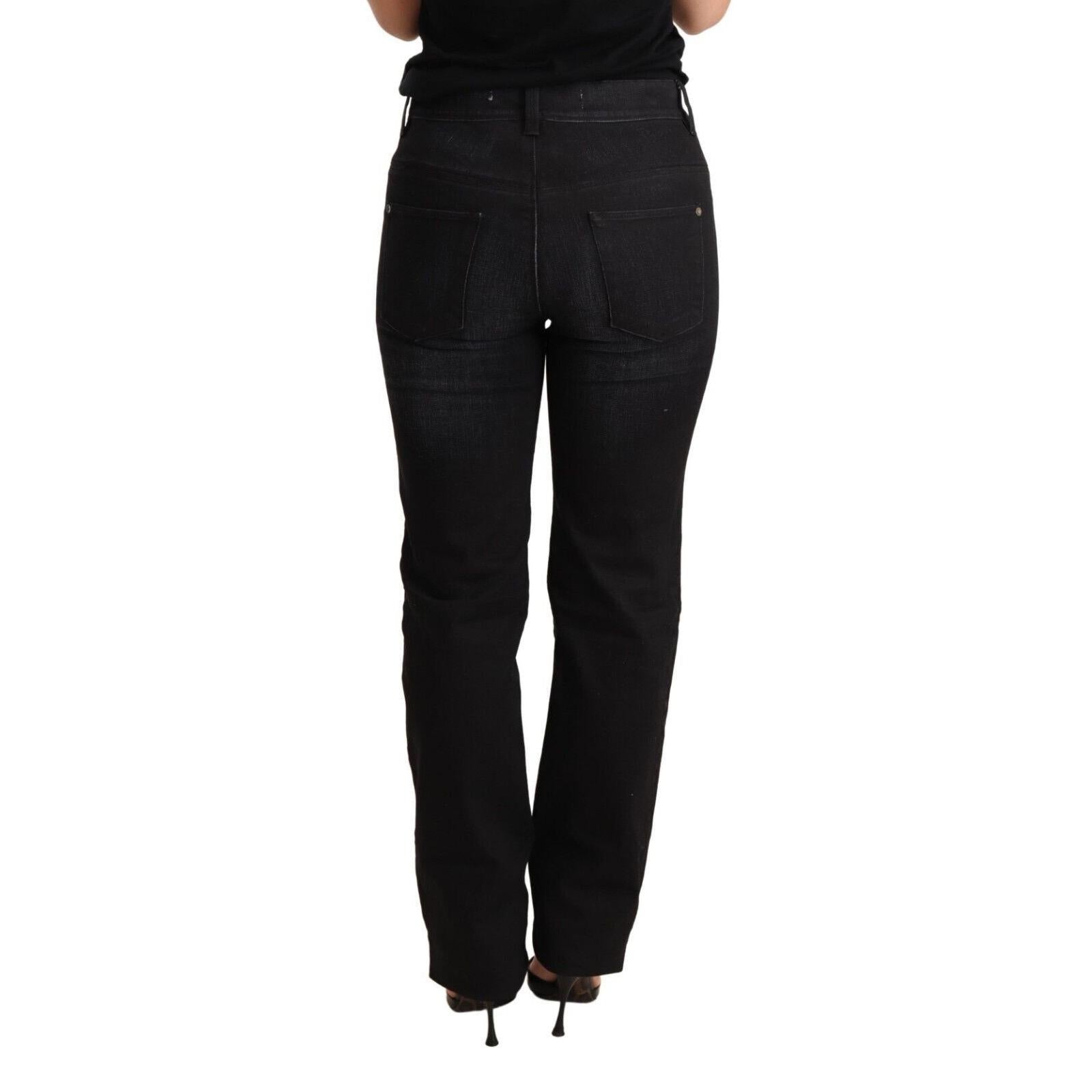 Ermanno Scervino Black Washed Straight Denim Trouser Cotton Jeans