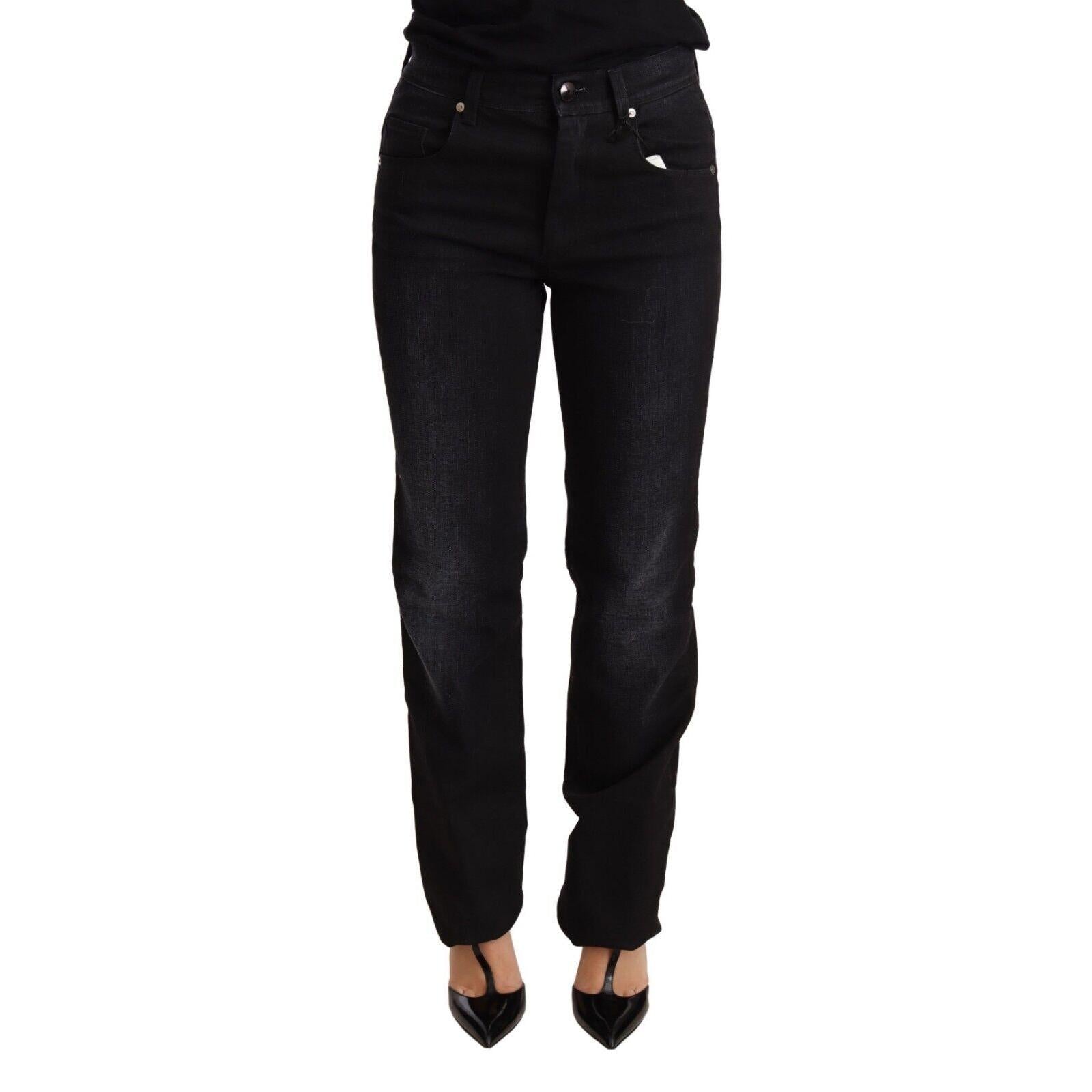 Ermanno Scervino Black Washed Straight Denim Trouser Cotton Jeans
