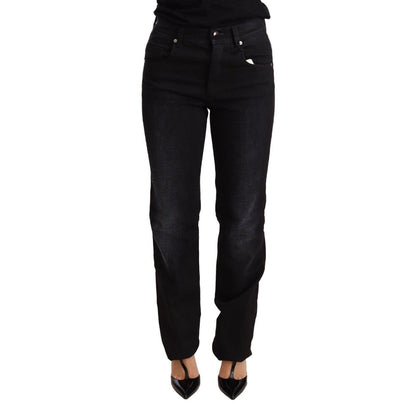 Ermanno Scervino Black Washed Straight Denim Trouser Cotton Jeans