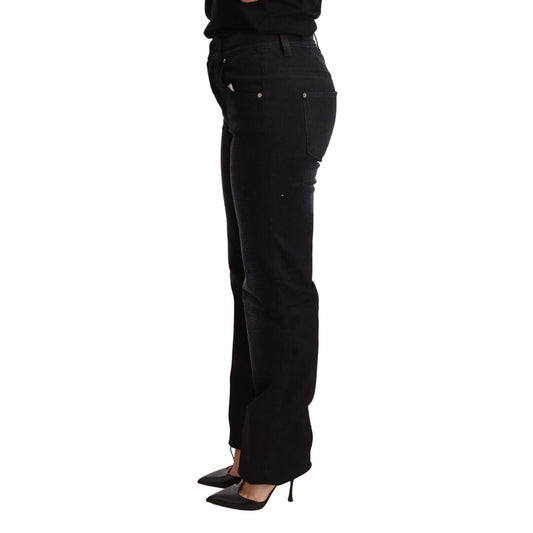 Ermanno Scervino Black Washed Straight Denim Trouser Cotton Jeans