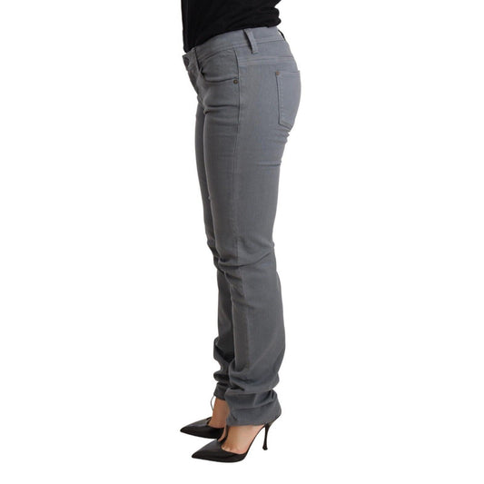 Ermanno Scervino Gray Low Waist Skinny Slim Trouser Cotton Jeans