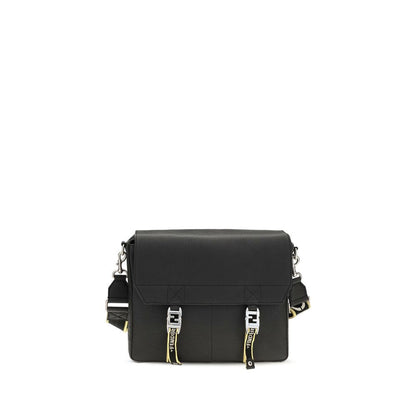 Fendi Black Calf Leather Bos Taurus Shoulder Bag