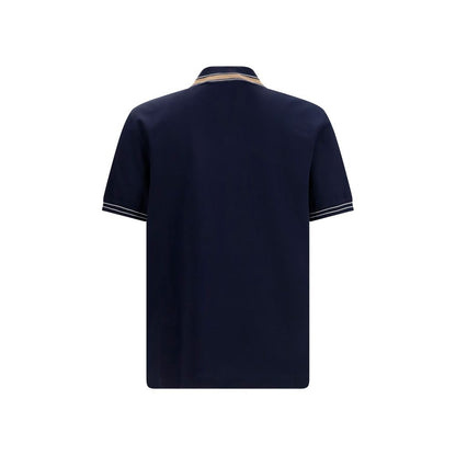 Ferragamo Blue Cotton Polo Shirt