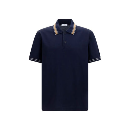 Ferragamo Blue Cotton Polo Shirt