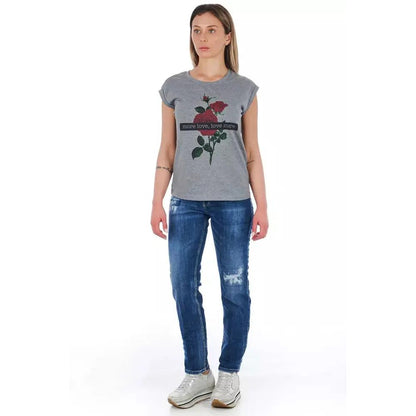 Frankie Morello Blue Cotton Women Jeans