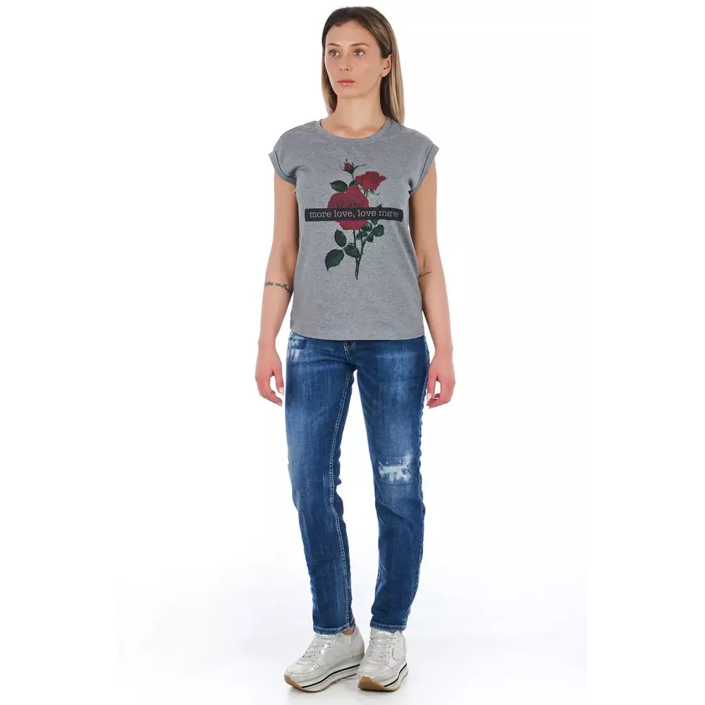 Frankie Morello Blue Cotton Women Jeans