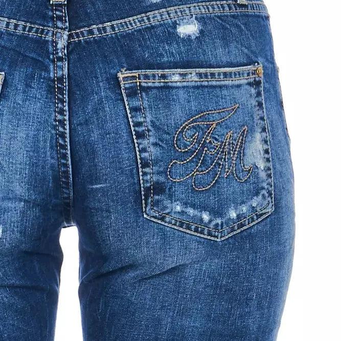 Frankie Morello Blue Cotton Women Jeans