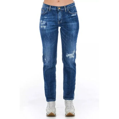 Frankie Morello Blue Cotton Women Jeans