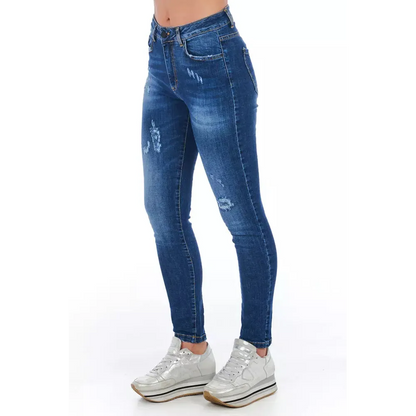 Frankie Morello Blue Other Fibres Women Jeans