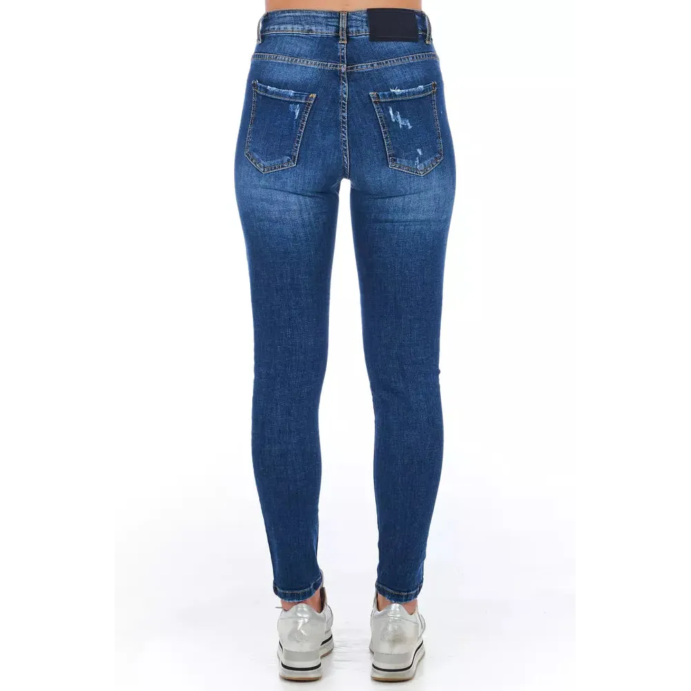 Frankie Morello Blue Other Fibres Women Jeans