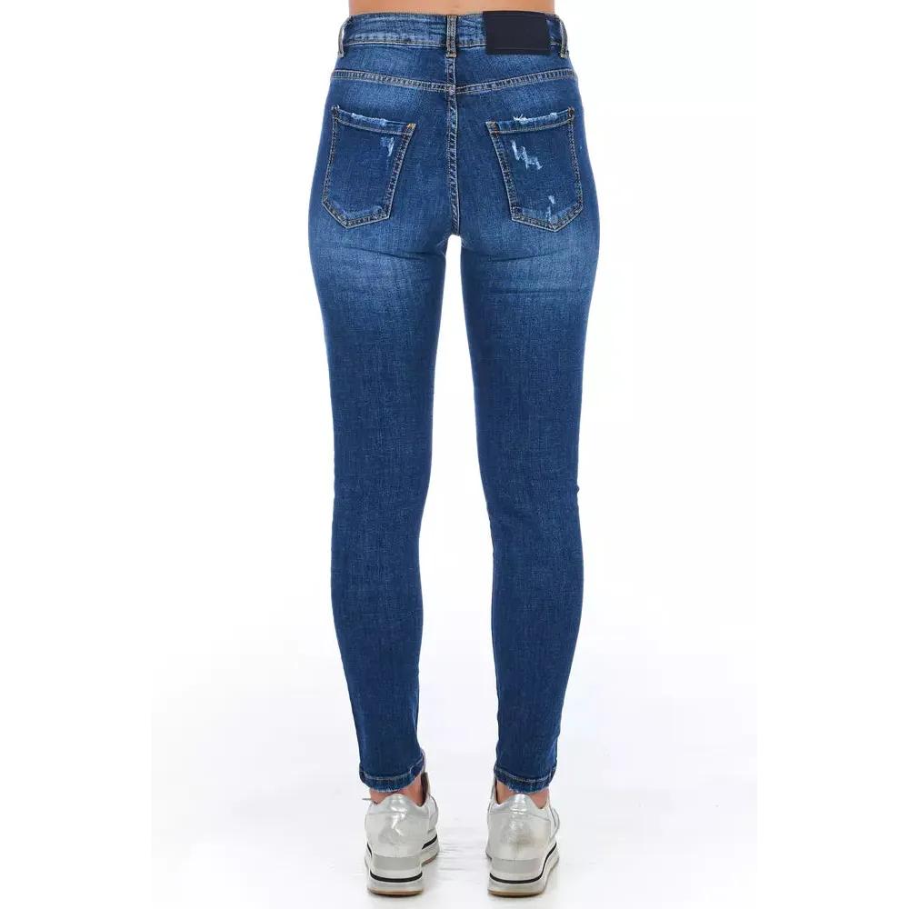 Frankie Morello Blue Other Fibres Women Jeans