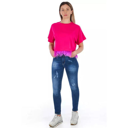 Frankie Morello Blue Other Fibres Women Jeans