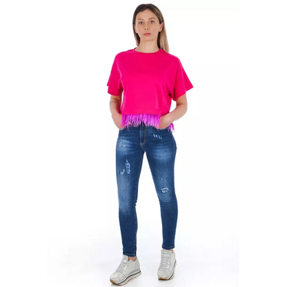 Frankie Morello Blue Other Fibres Women Jeans