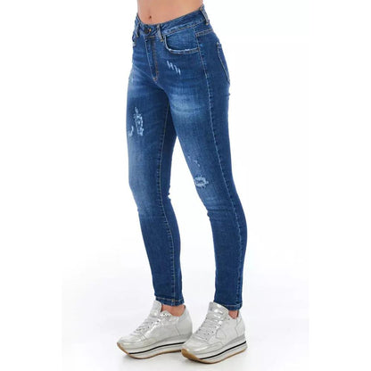 Frankie Morello Blue Other Fibres Women Jeans