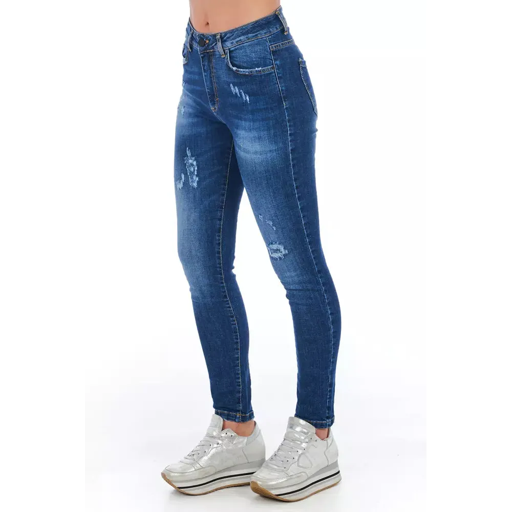 Frankie Morello Blue Other Fibres Women Jeans