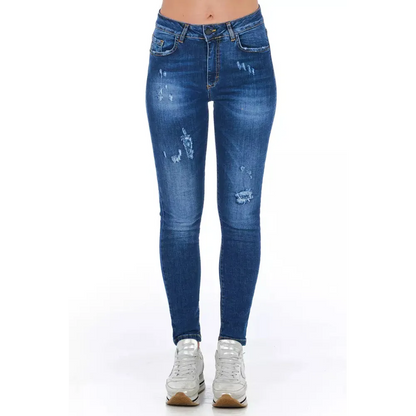 Frankie Morello Blue Other Fibres Women Jeans