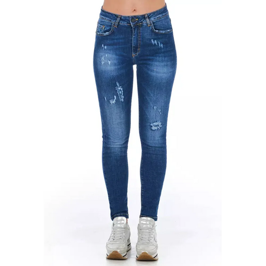 Frankie Morello Blue Other Fibres Women Jeans