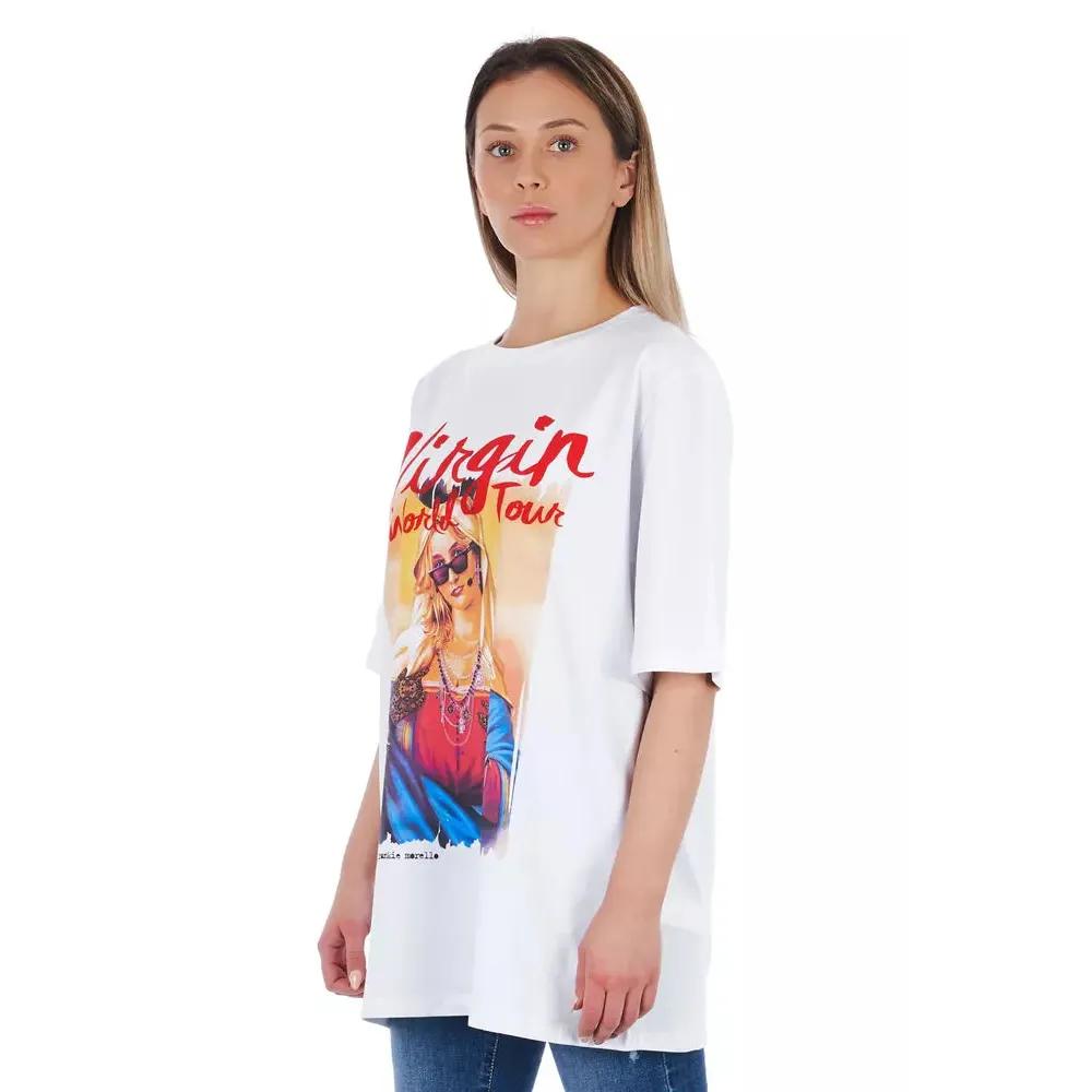 Frankie Morello White Cotton Women T-Shirt