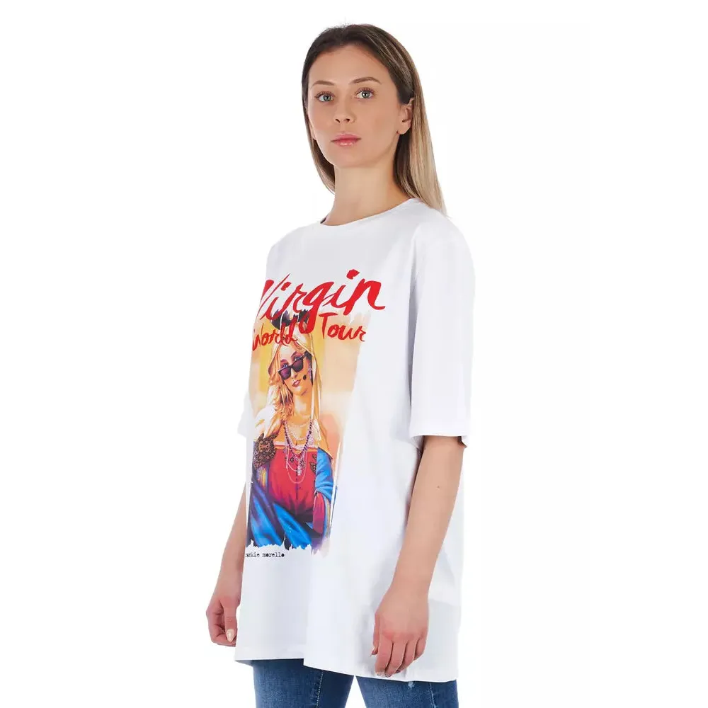 Frankie Morello White Cotton Women T-Shirt