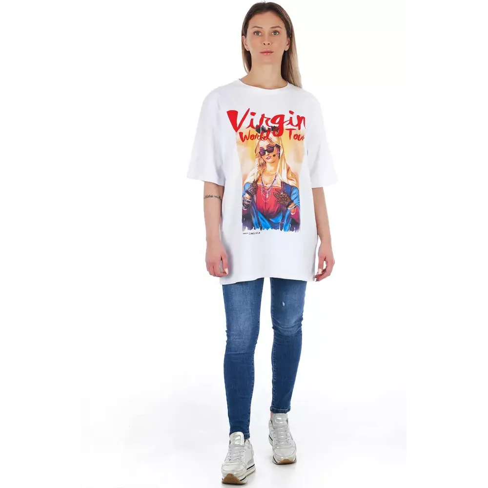 Frankie Morello White Cotton Women T-Shirt