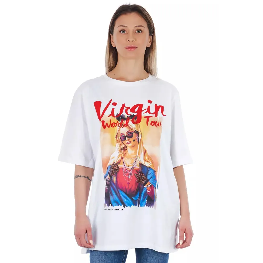 Frankie Morello White Cotton Women T-Shirt