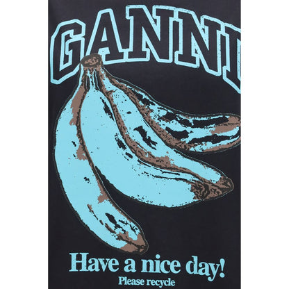Ganni Black Cotton T-Shirt