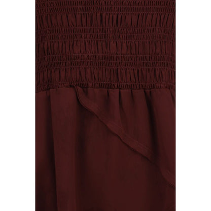 Ganni Bordeaux Acetate Casual Dress