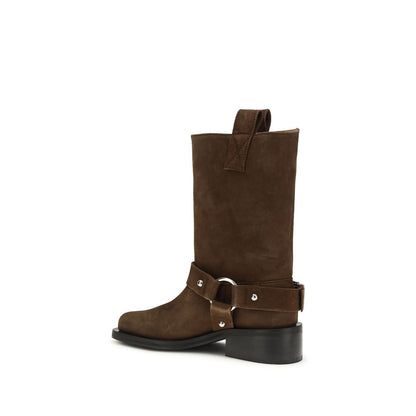 Ganni Brown Recycled Leather Lace-Up Boots