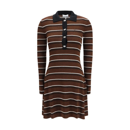 Ganni Brown Wool Oves Aries Casual Dress