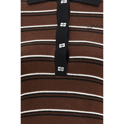 Ganni Brown Wool Oves Aries Polo Shirt