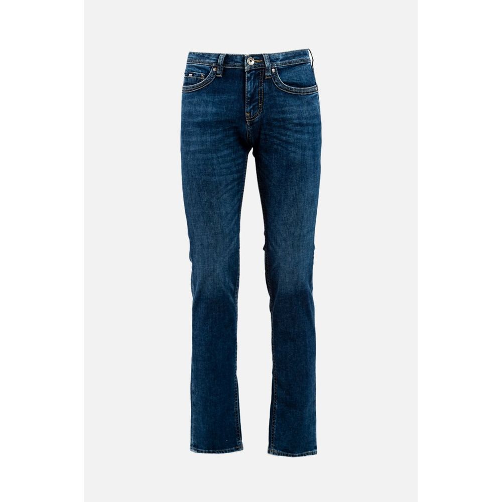 Gas Blue Cotton Straight-Leg Jeans