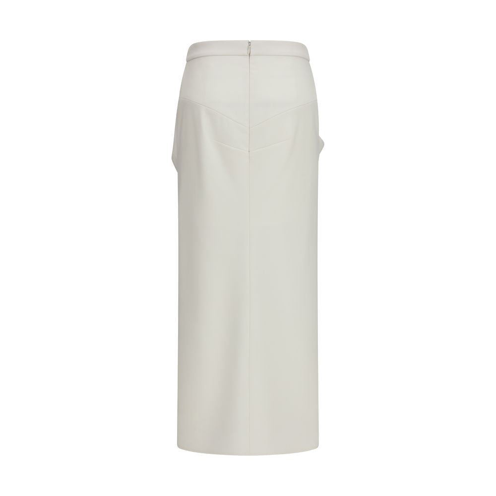 Givenchy White Wool Oves Aries Long Skirt