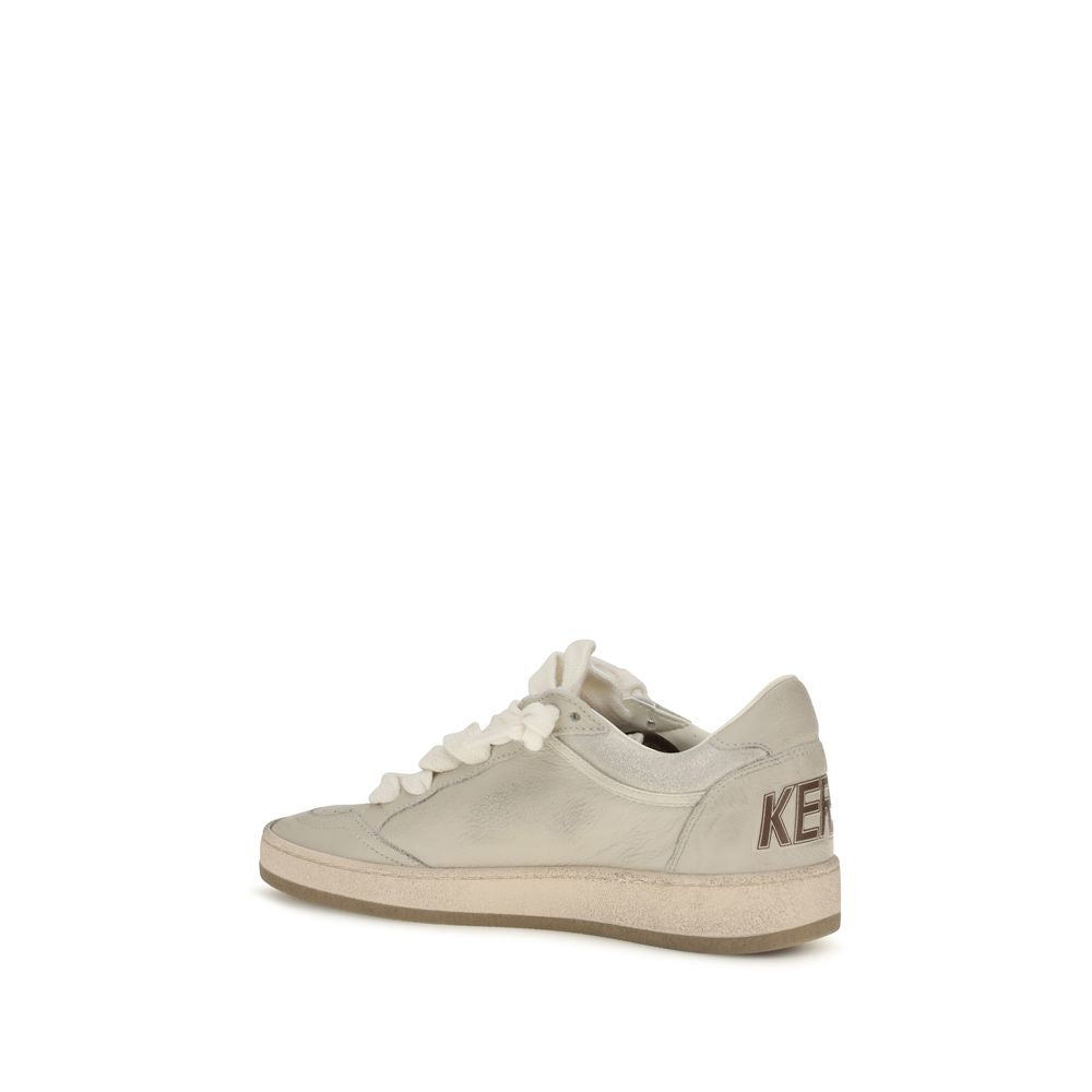 Golden Goose Beige Calf Leather Bos Taurus Low Top Sneakers