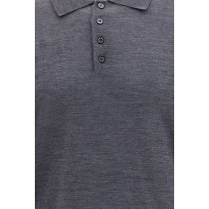 Golden Goose Gray Wool Oves Aries Polo Shirt