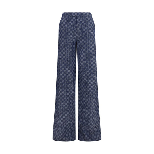 Gucci Blue Cotton Casual Pants
