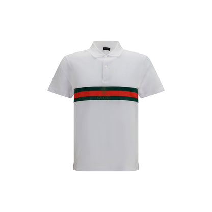 Gucci White Cotton Polo Shirt