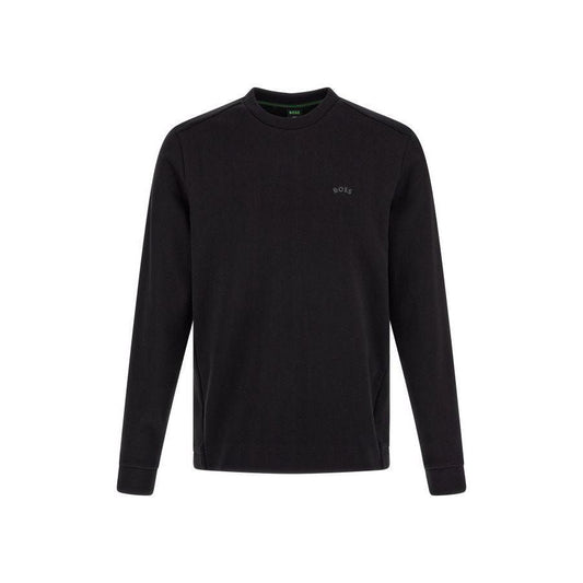 Hugo Boss Black Cotton Logo Details Sweatshirt
