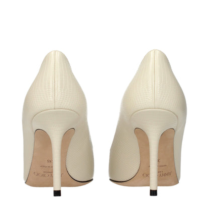 Jimmy Choo Beige Leather High Heel Pumps