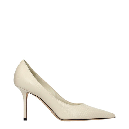 Jimmy Choo Beige Leather High Heel Pumps