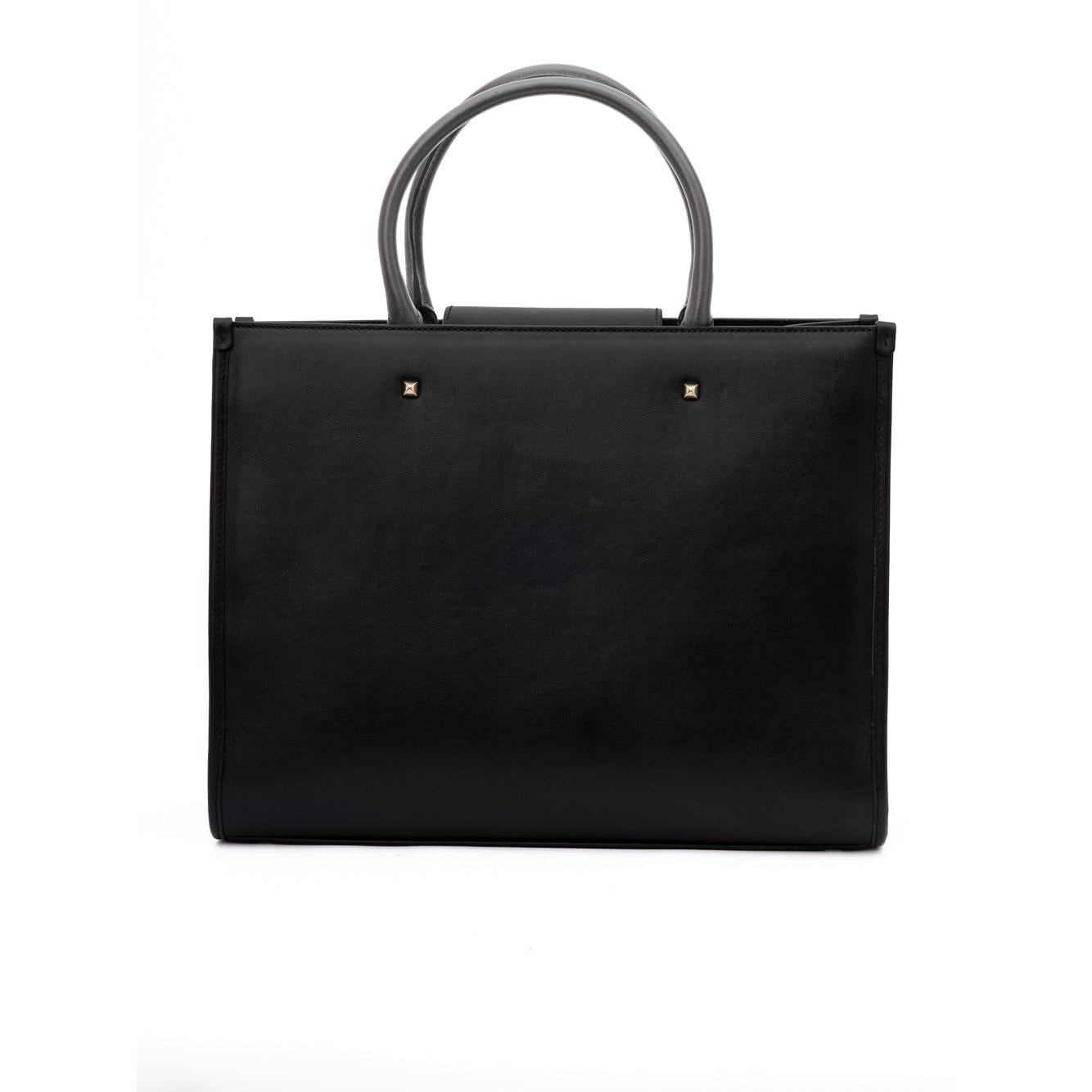 Jimmy Choo Black Avenue S Tote Leather Handbag