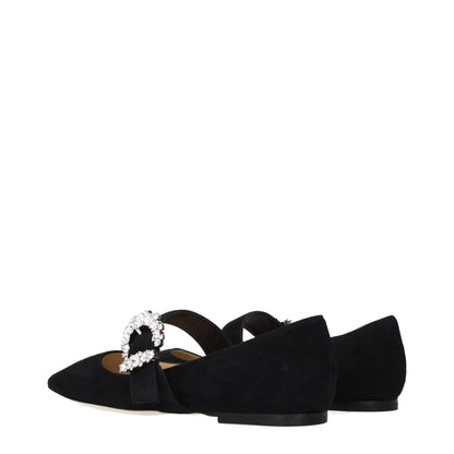 Jimmy Choo Black Leather Ballet Flats