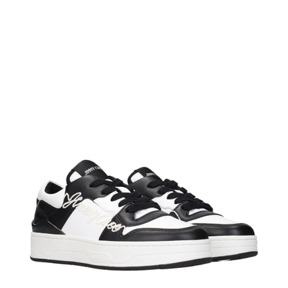 Jimmy Choo Black Leather Low Top Sneakers